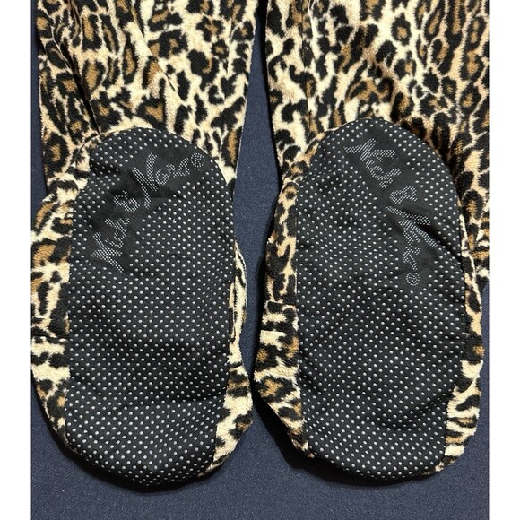 Nick and Nora One Piece Footed Pajamas Leopard Print Size S Face On Feet Cheetah - Picture 7 of 7